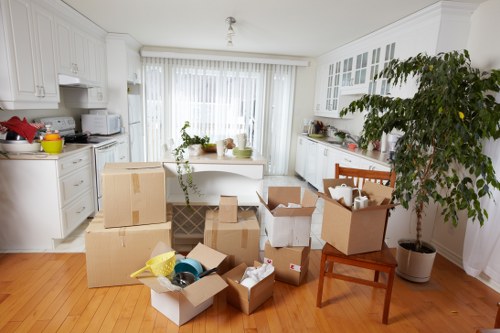 Waddon commercial move checklist and packed office items ready to relocate