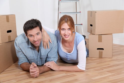House movers preparing for a residential move in Waddon