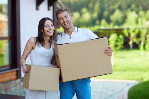 Moving van and boxes ready for a property relocation near Waddon