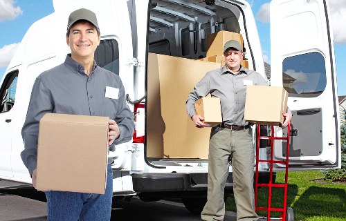 Household furniture loaded into a removal truck