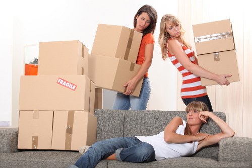 Moving van and boxes for removals in Waddon